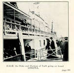 H.R.H. the Duke and Duchess of York going on board CORONA.