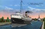 S. S. Huronic and S. S. Assiniboia locking through at Sault Ste. Marie, Ontario