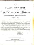 1871. Classification of Lake Vessels and Barges: Adopted by a Board of Marine Inspectors, April 1, 1871