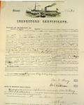 Steamer Alida, Inspector's Certificate, 16 November 1857