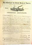 Steamer Arrow, Inspector's Certificate, 2 June 1858