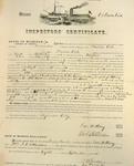 Steamer Columbia, Inspector's Certificate, 1 Sept. 1858