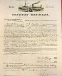 Steamer Gazelle, Inspector's Certificate, 7 October 1858