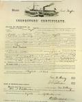 Steamer General Taylor, Inspector's Certificate, 8 September 1858