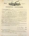 Steamer Kaloolah, Inspector's Certificate, 14 September 1858