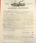 Steamer May Queen, Inspector's Certificate, 20 July 1858