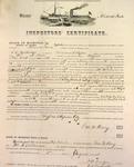 Steamer Mineral Rock, Inspector's Certificate, 8 June 1858