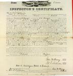 Steamer Ocean, Inspector's Certificate, 7 August 1857