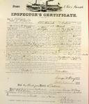 Steamer Olive Branch, Inspector's Certificate, 31 May 1859