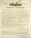 Steamer Pearl, Inspector's Certificate, 9 May 1859