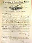 Steamer Ruby of Newport, Inspector's Certificate, 11 October 1858