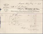 Beatty & Co. to S. A. Wood, Receipt