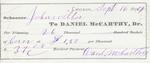 Daniel McCarthy to John B. Wilbor, Receipt