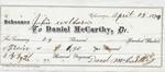 Daniel McCarthy to John B. Wilbor, Receipt