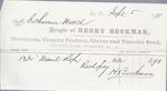 Henry Beckman to S. A. Wood, Receipt