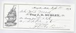 J. D. Dudley, Tug to S. A. Wood, Receipt