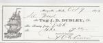 J. D. Dudley, Tug to S. A. Wood, Receipt