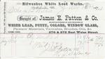 James E. Patton & Co., Milwaukee White Lead Works to John B. Wilbor, Receipt