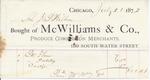 McWilliams & Co. to John B. Wilbor, Receipt