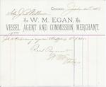 W. M. Egan to John B. Wilbor, Receipt