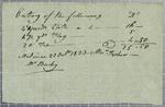 Fisher, Invoice, 21 October 1823