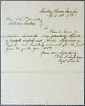 GreenBay customs office, letter, 1 April 1858