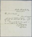 GreenBay customs office, letter, 1 October 1858