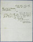 GreenBay customs office, Letter, 11 December 1858