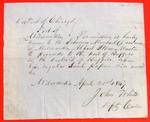 Michael Dousman, Permit, 21 April 1847