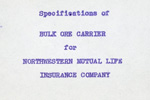 Specifications of Bulk Ore Carrier for Northwestern Mutual Life Insurance Company