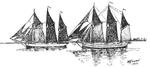 Two three-masted schooners