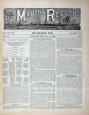 Marine Record (Cleveland, OH), July 25, 1895