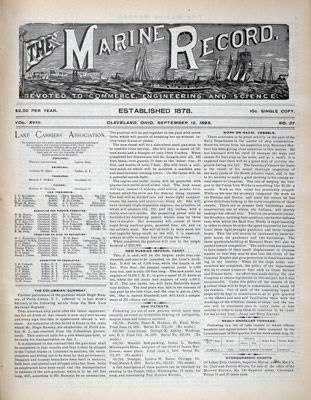 Marine Record (Cleveland, OH), September 12, 1895