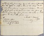 Certificate, Sloop Hunter, 2 May 1803