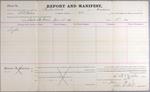 Report and Manifest, Tug Charles West, 13 June 1886