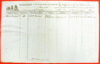 Manifest, steamboat Detroit, 25 May 1846