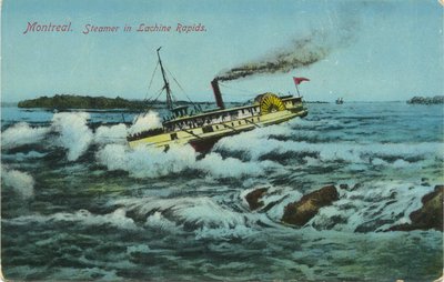 Montreal. Steamer in Lachine Rapids