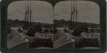 Boat in one of the twenty-five locks of the new Welland Canal, near Thorold, Canada