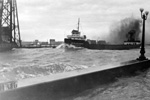 SIR WILLIAM FAIRBAIRN departing from Duluth in rough weather