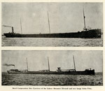 Steel Corporation Ore Carriers on the Lakes -- Steamer Elwood and tow barge John Fitz