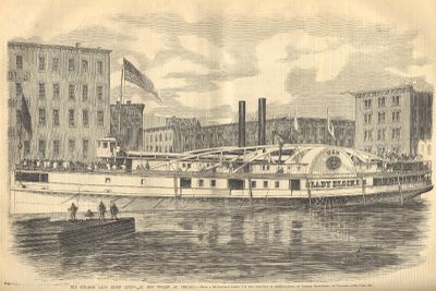 The steamer LADY ELGIN lying at her wharf at Chicago