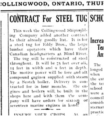 Contract For Steel Tug