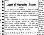 Launch Of Quarantine Steamer