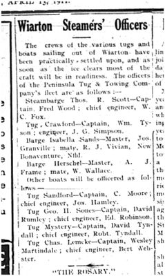 Wiarton Steamers' Officers