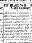 New Steamer Named Dalhousie