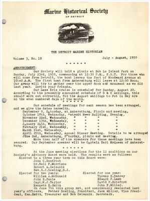 Detroit Marine Historian, v. 3, n. 10 (July-August 1950)