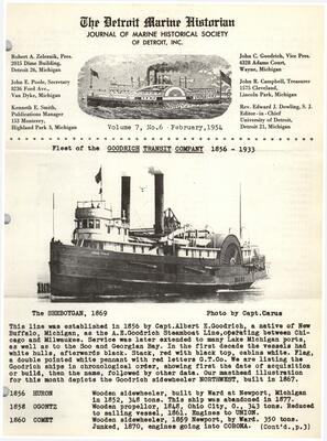 Detroit Marine Historian, v. 7, n. 6 (February 1954)