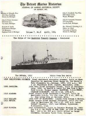 Detroit Marine Historian, v. 7, n. 8 (April 1954)