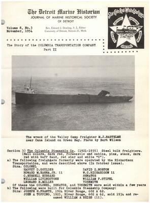 Detroit Marine Historian, v. 8, n. 3 (November 1954)