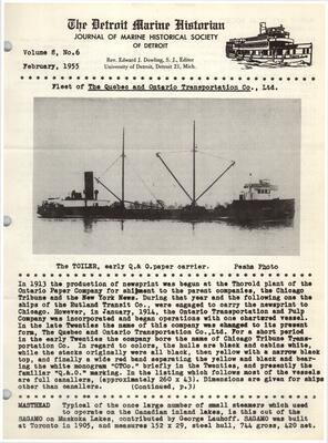 Detroit Marine Historian, v. 8, n. 6 (February 1955)